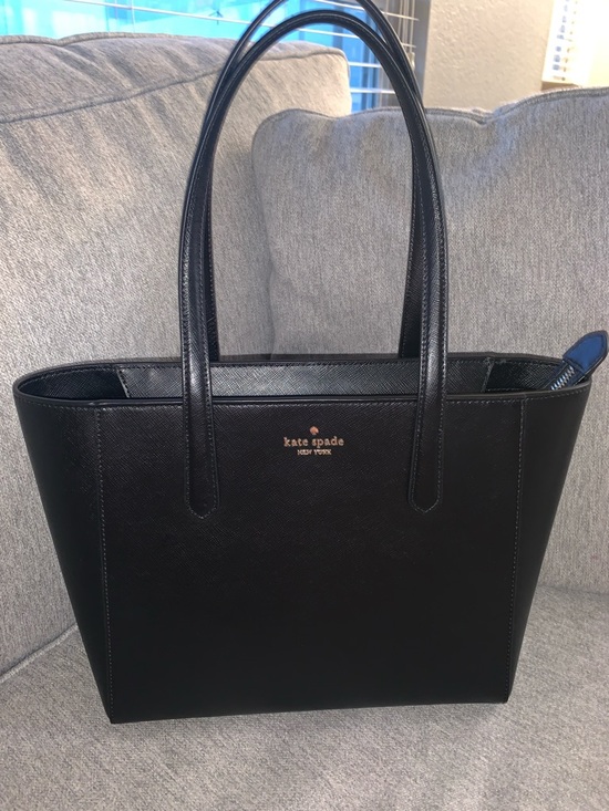 kate spade Handbags - Kate Spade Staci Medium Black Saffiano Leather Tote Bag Classic Everyday Handbag
